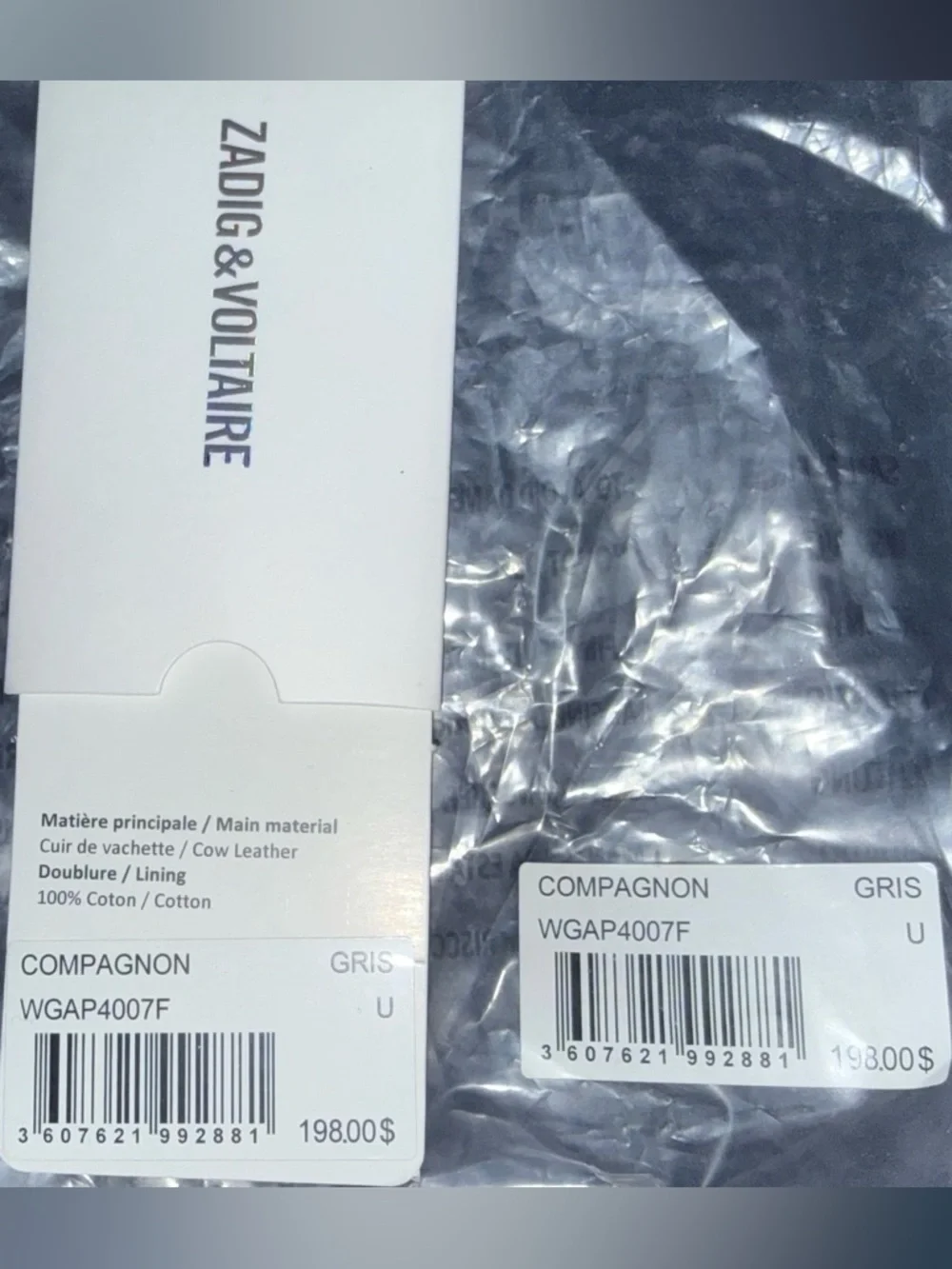 Zadig et Voltaire Leather Compagnon Wristlet Wallet Silver - Picture 15 of 15